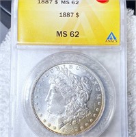 1887 Morgan Silver Dollar ANACS - MS62