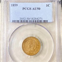 1859 Indian Head Penny PCGS - AU50