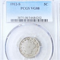 1912-S Liberty Victory Nickel PCGS - VG08