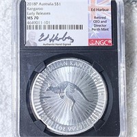 2018-P Australia Silver Dollar NGC - MS70