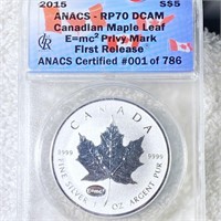 2015 Canadian Silver Dollar ANACS - RP 70 DCAM