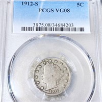 1912-S Liberty Victory Nickel PCGS - VG08