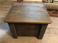 Heavy wood storage box w/hinged lid. 16”H x 20”W