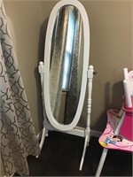 Swivel mirror on wood frame - mirror is 43”x13”