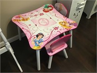 Disney table with hide away storage & 2 chairs