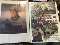 Sands of Iwo Jima movie poster & John Wayne from