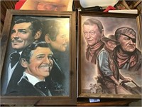 John Wayne & Clark Gable framed