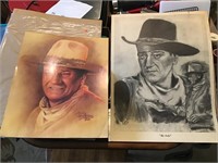 John Wayne pencil reproduction & John Wayne on