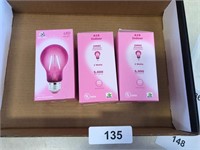 (3) LED Pink Light Bulbs