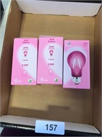 (3) LED Clear Pink Light Bulbs