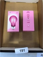 (2) LED Clear Pink Light Bulbs