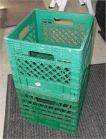2 Green Stacking  Crates