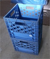 2 Blue Stacking Crates