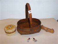 Native Indian Quill Box,Bead Woek,Basket etc