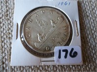 Canadian Silver 1961 One Dollar Coin