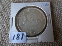 Canadian Silver 1966 One Dollar Coin