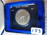 Canadian 1971 British Columbia  Dollar Coin
