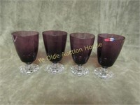 fostoria american lady purple juice glass lot
