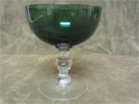 Tiffin glass killarney green sherbet stem