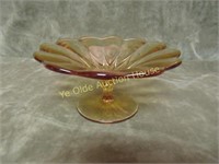 new martinsville glass janice amber compote
