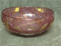 US Glass co Delaware Ruby Stain large bowl