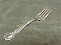 victorian silver plate floral pattern meat fork