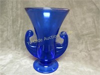 art deco L E smith cobalt blue glass vase