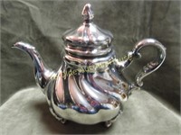 Vintage 1930's Silver Clad Swirl Coffee Pot RARE