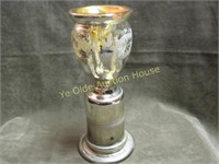 RARE Victorian Cut floral Mercury Glass Goblet