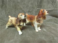 Pair Cocker Spaniel Dog Figurines Tan Color 1 Tag