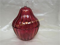 Anchor Hocking Ruby Stain Pear Design Candy dish