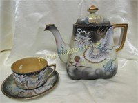 Vintage Dragon's Ware Japan Square Coffee Pot +