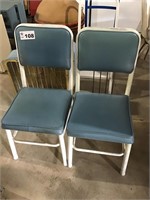 2 METAL & PADDED CHAIRS