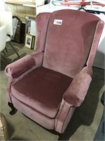 MAUVE UPHOLSTERED WINGBACK CHAIR