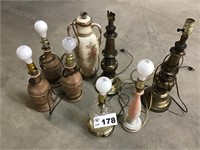 ASSORTED OF TABLE LAMPS. (no shades)