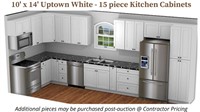 Kitchen Cabinets - Uptown White 10' x 14' - 15pc.