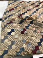 67" x 97" antique hand stitched bow tie quilt