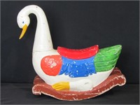 Antique Solid Wood Child's Rocking Swan