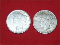 (2) 1922 PEACE DOLLARS