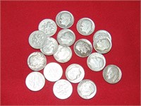 20 Roosevelt Dimes (1964 & Before) - Silver