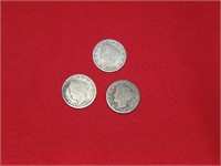 (3) V Nickels 1881, 1912, 1901 35