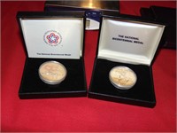 National Bicetennial Medals 1.5" Gold-plated bronz