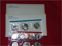2 1980 Uncirculated Coin Sets, U.S. Mint
