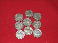 9 Buffalo Nickels