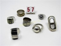 (7) ASSORTED STYLE STERLING RINGS: