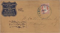 US Stamps #11A on Cover with Embossed Advertising
