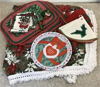 Holiday placemats-tablecloth-platter-etc