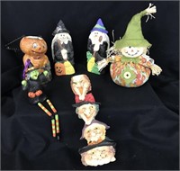 Witch figures - ghoul face tower candle holder