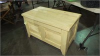 YELLOW PAINTED WOOD STORAGE CHEST