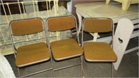 3 PADDED CARD TABLE CHAIRS